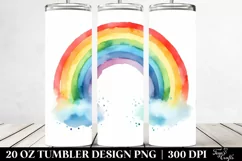 Colorful Simple Rainbow Watercolor | 20 Oz Tumbler Product Image 2