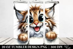 Crazy Funny Lynx Peeking | 20 oz Tumbler Product Image 2