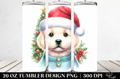 Cute Winter Golden Retriever with Christmas Tree PNG Product Image 2