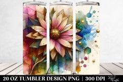 Abstract Wooden Small Stained Gerbera with Golden Product Image 2