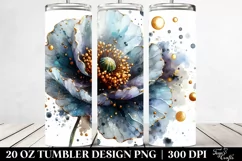 Abstract Shiny Poppy Made of Material with Golden Product Image 2