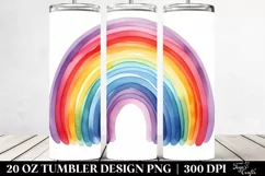 Colorful Simple Watercolor Rainbow | 20 Oz Tumbler Product Image 2