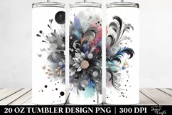 Colorful Black Watercolor Splash | 20 Oz Tumbler Product Image 2
