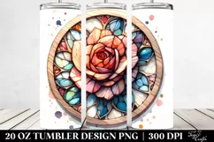 Watercolor Stained Rose Tumbler Product Image 2
