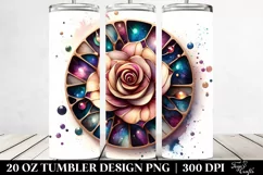 Watercolor Stained Rose Tumbler Product Image 2