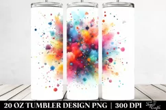 Colorful Watercolor Particles Splash | 20 Oz Tumbler Product Image 2