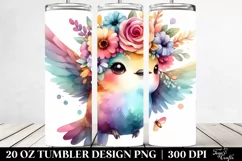 Running Cartoon-Style Hummingbird, Transparent 20 Oz Tumbler Product Image 2