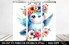 Running Cartoon-Style Hummingbird, Transparent 20 Oz Tumbler Product Image 2