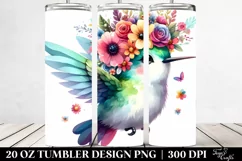 Running Cute Hummingbird, Transparent 20 Oz Tumbler Product Image 2