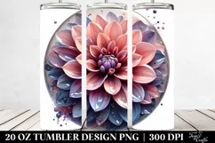 Glossy Dahlia Watercolor | 20 Oz Tumbler Product Image 2