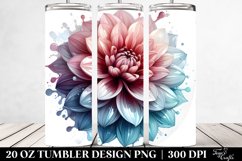 Glossy Dahlia Watercolor | 20 Oz Tumbler Product Image 2