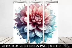Glossy Dahlia Watercolor | 20 Oz Tumbler Product Image 2