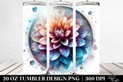 Glossy Dahlia Watercolor | 20 Oz Tumbler Product Image 2