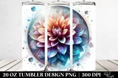 Glossy Dahlia Watercolor | 20 Oz Tumbler Product Image 2