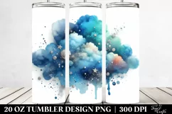 Colorful Blueis Watercolor Cloud | 20 Oz Tumbler Product Image 2
