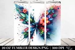 Abstract Vibrant Watercolor Butterfly Plant Leaves Frame. 20 Product Image 2