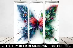 Abstract Vibrant Watercolor Butterfly Plant Leaves Frame. 20 Product Image 2
