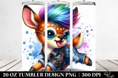 Excited Baby Deer Running, Transparent 20 Oz Tumbler Product Image 2