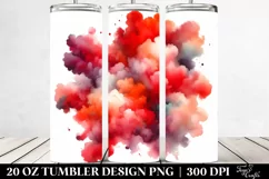 Colorful Redish Watercolor Cloud | 20 Oz Tumbler Product Image 2