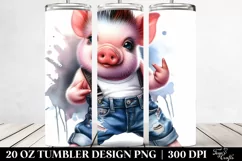 Cute Baby Pig Model Pose | 20 oz Tumbler Product Image 2