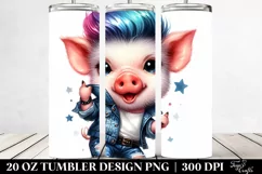 Cute Baby Pig Model Pose | 20 oz Tumbler Product Image 2