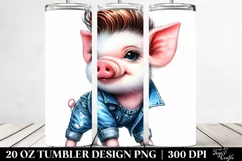 Cute Baby Pig Model Pose | 20 oz Tumbler Product Image 2