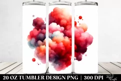 Colorful Redish Watercolor Cloud | 20 Oz Tumbler Product Image 2