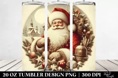 Vintage Christmas Image Featuring Santa, 20 Oz Tumbler Product Image 2