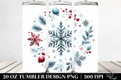 Simple Round Christmas Snowflake | 20 Oz Tumbler Product Image 2