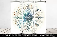 Simple Round Christmas Snowflake | 20 Oz Tumbler Product Image 2