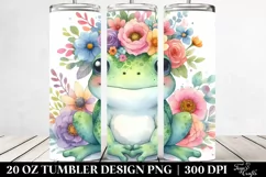 Pastel Frog with Flower Crown 20 Oz Tumbler Product Image 2