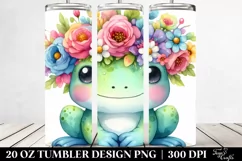 Pastel Frog with Flower Crown 20 Oz Tumbler Product Image 2