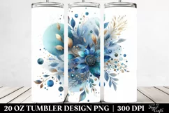 Colorful Blue Watercolor Background | 20 Oz Tumbler Product Image 2