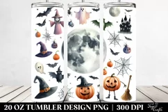 Funny Halloween Full Moon Clipart 20 Oz Tumbler Product Image 2