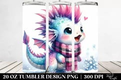 Excited Baby Dragon in Winter Clothes 20 Oz Tumbler Product Image 2