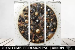 Colorful Black Glittery Background with Golden Foil | 20 Oz Product Image 2