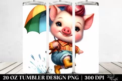 Cute Baby Pig Jumping PNG Product Image 2