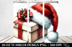 Present with Santa Hat, Winter Decor Product Image 2