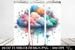 Colorful Watercolor Cloud | 20 Oz Tumbler Product Image 2
