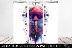 Vibrant Celestial Mushroom Clipart 20 Oz Tumbler Product Image 2