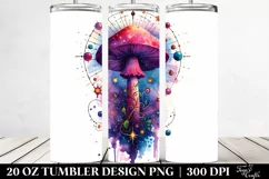 Vibrant Celestial Mushroom Clipart 20 Oz Tumbler Product Image 2