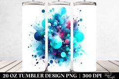 Colorful Cyan Watercolor Particles | 20 Oz Tumbler Product Image 2