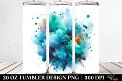 Colorful Cyan Watercolor Particles | 20 Oz Tumbler Product Image 2