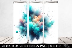 Colorful Cyan Watercolor Particles | 20 Oz Tumbler Product Image 2