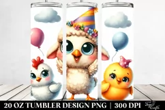 funny hen lamb party hat | 20 oz Tumbler Product Image 2