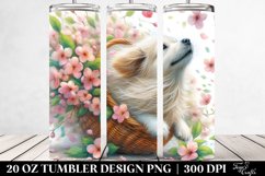 Dog Tumbling with Spring Petals | 20 Oz Tumbler Product Image 2
