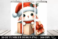 Cute Winter Rabbit with Gifts PNG Product Image 2