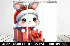 Cute Winter Rabbit with Gifts PNG Product Image 2
