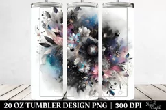 Colorful Black Watercolor Background | 20 oz Tumbler Product Image 2
