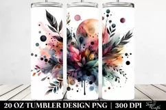 Colorful Black Watercolor Background | 20 Oz Tumbler Product Image 2